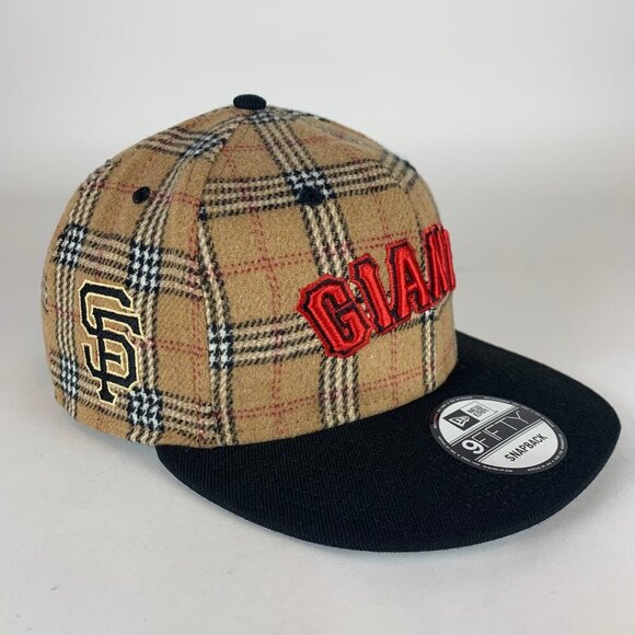 San Francisco Giants MLB Beige Tartan Black New Era 9Fifty Snapback Hat New - Picture 1 of 7